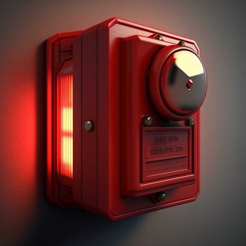 fire alarm flashing red